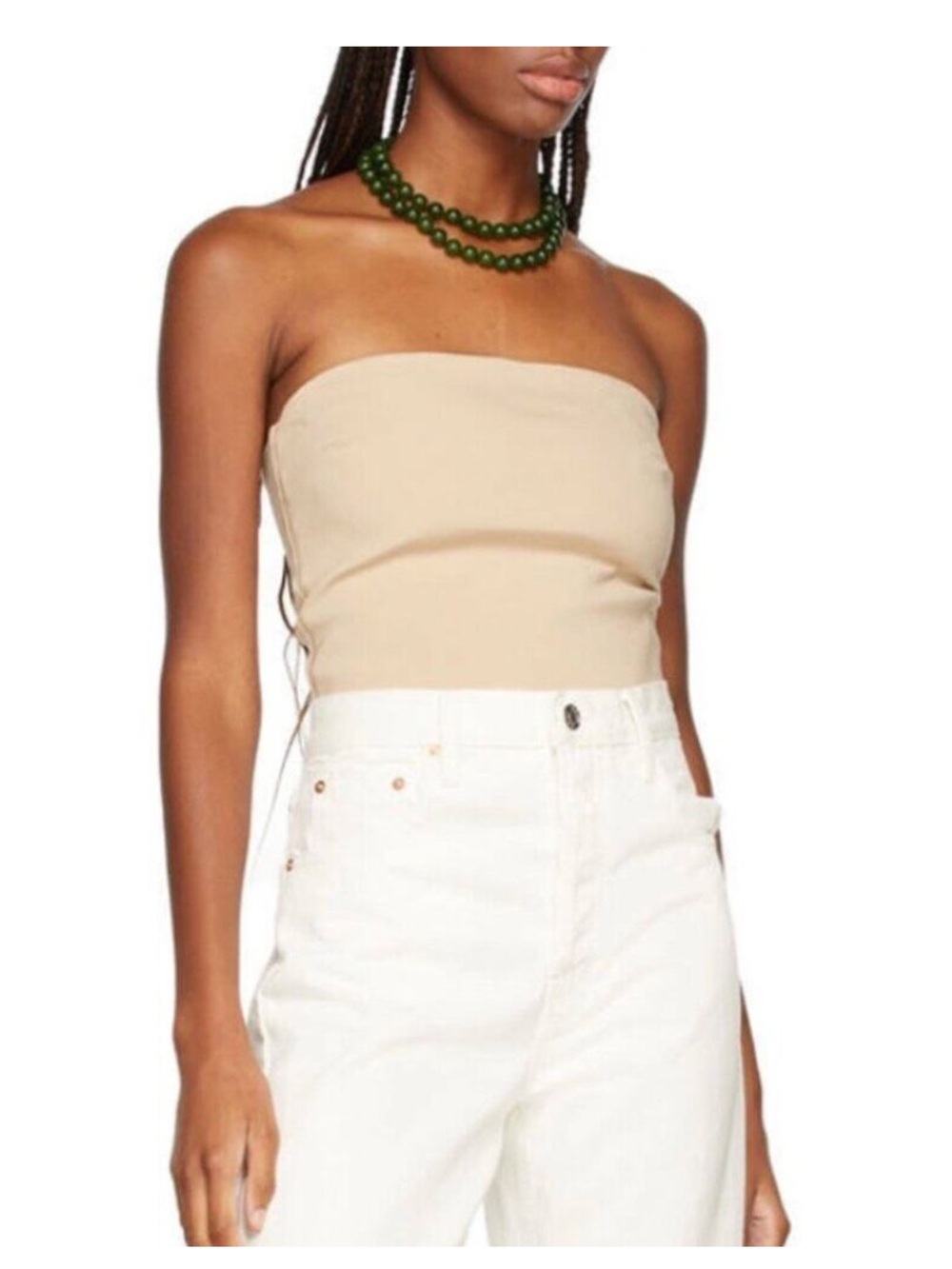 Essential Beige Strapless Tube Top Cream size 4